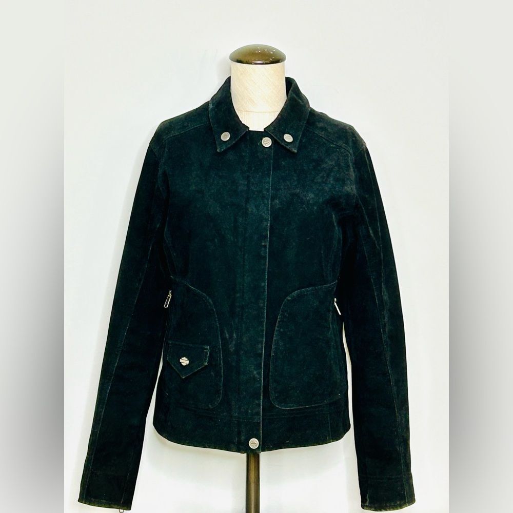 Harley-Davidson® Women's Soar Sueded Jacket, Black Suede Leather sz Medium - Picture 5 of 15